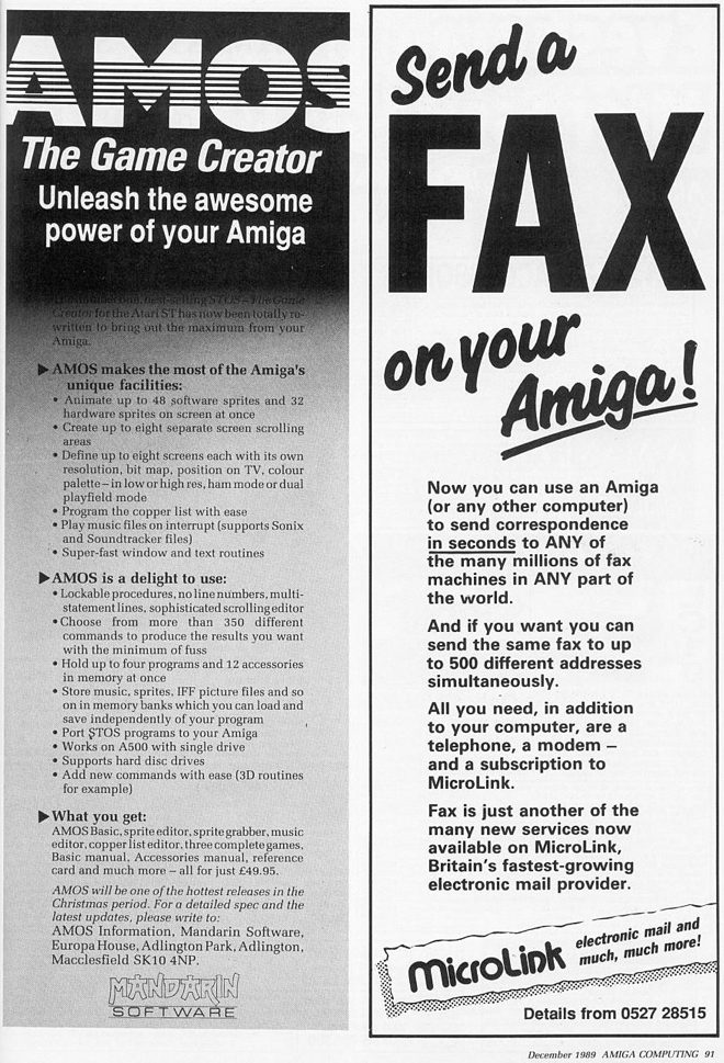 AMOS teaser ad Dec 89 Amiga Computing 660